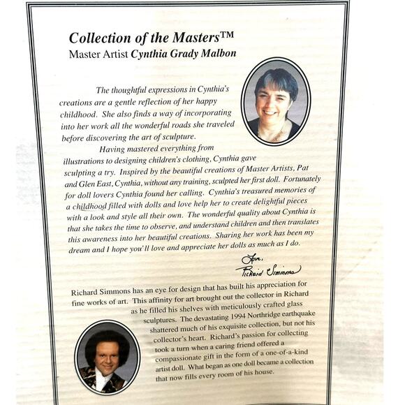 Collections of the Masters #823015 by Richard Simmons Signed "Patricia" - Picture 6 of 10